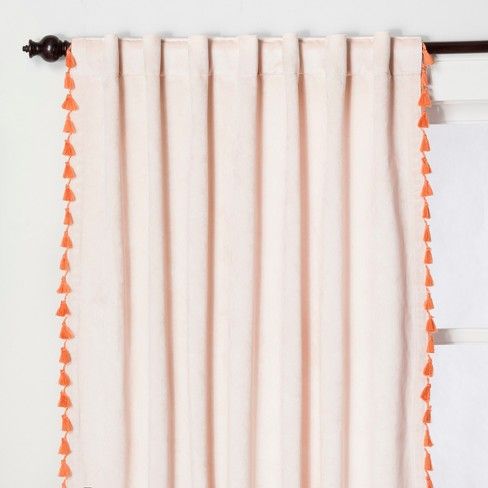 Velvet Curtain Panel with Tassels - Opalhouse™ | Target