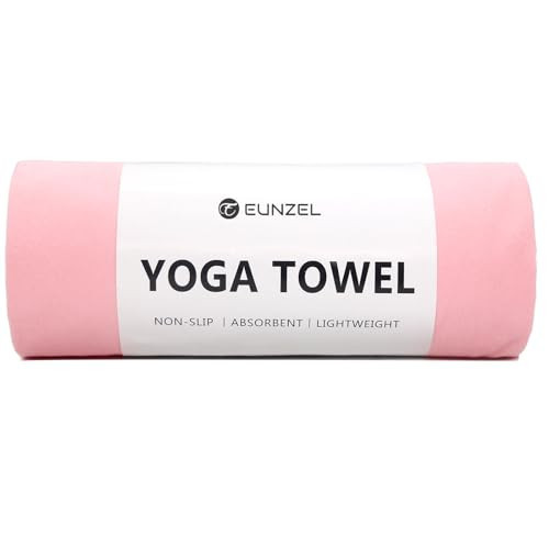 Eunzel Hot Yoga Towel Non Slip Yoga Mat Towel Non-Slip Sweat Absorbent Microfiber Towel for Hot Yoga, Pilates and Workout 72" x 26.5", Pink | Amazon (US)