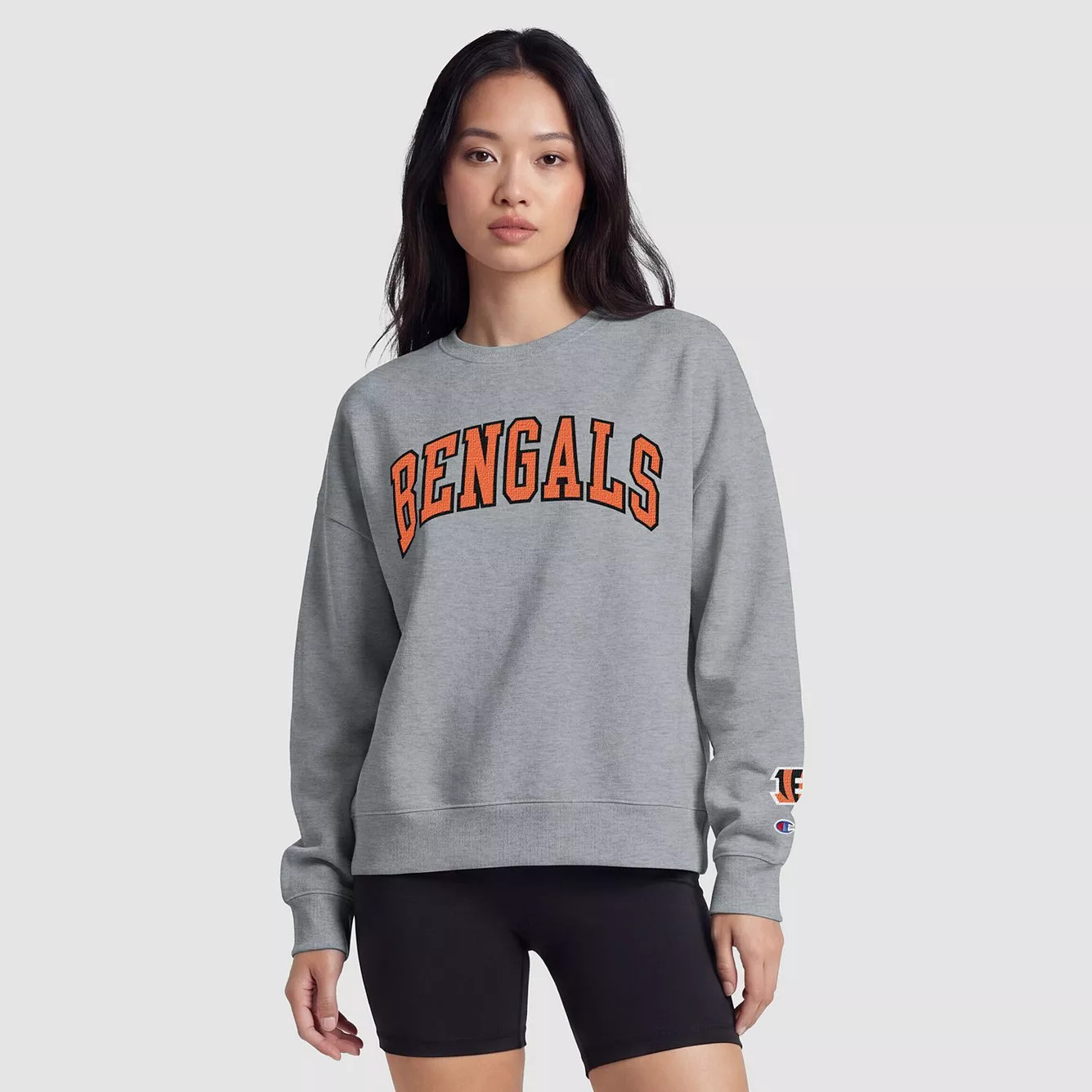 Cincinnati Bengals Champion Women's Contrast Lined Sweatshirt - Heather Gray | Kohl's
