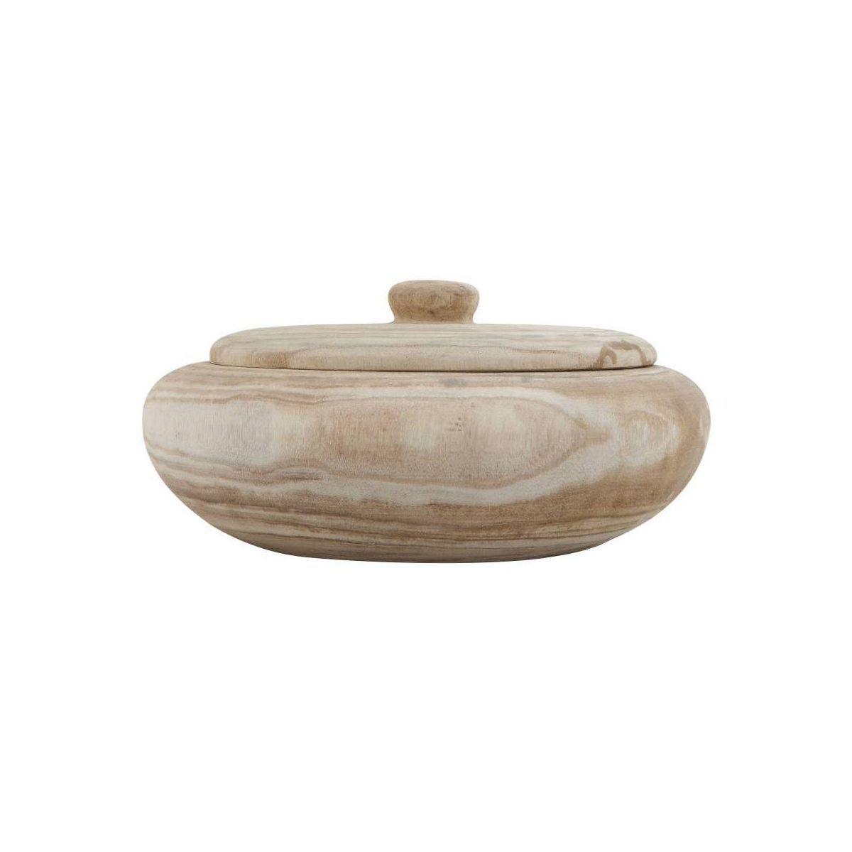 4" x 11.5" Decorative Paulownia Wood Container with Lid Natural - Storied Home | Target