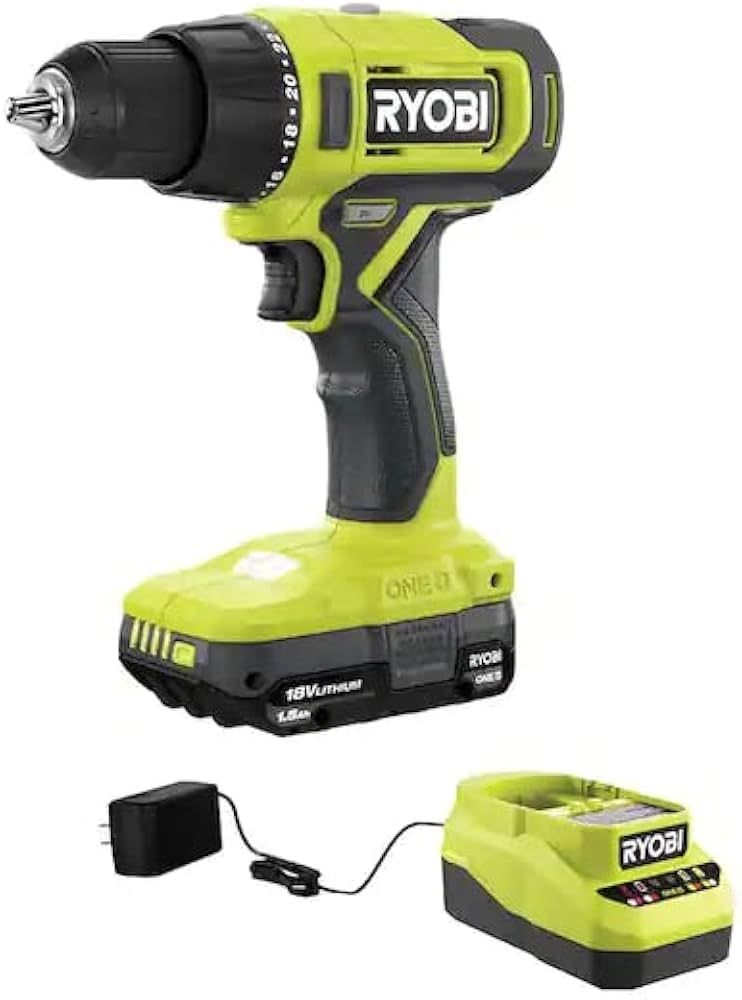 RYOBI ONE+ 18V Cordless 1/2 in. Drill/Driver Kit with (1) 1.5 Ah Battery and Charger (Renewed) | Amazon (US)