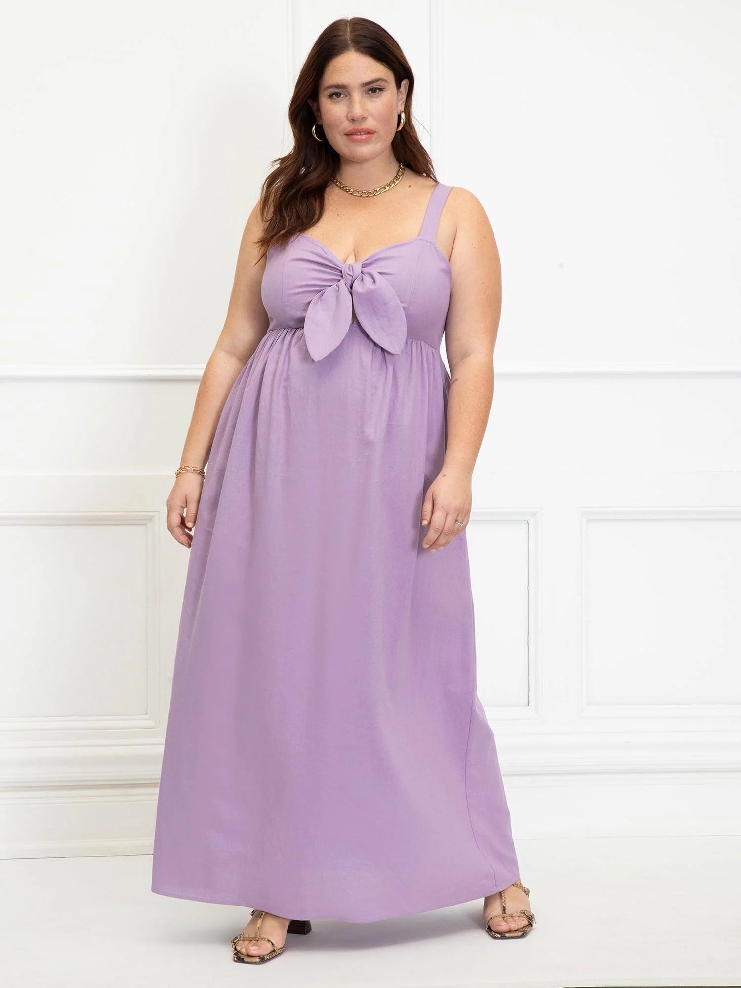 ELOQUII Elements Women's Plus Size Tie Front Tank Dress | Walmart (US)