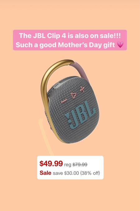 The JBL CLIP 4 is on a great sale right now!! Such a good Mothers Day gift! 