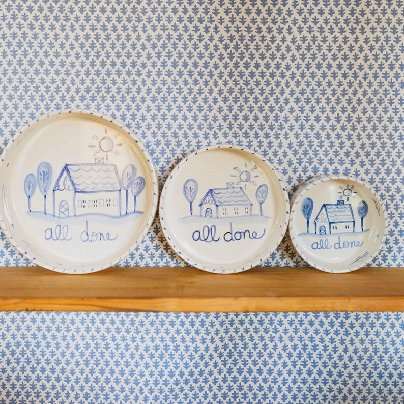 Small Dog Bowl Ceramic Blue and White Pet Bowl - Etsy | Etsy (US)