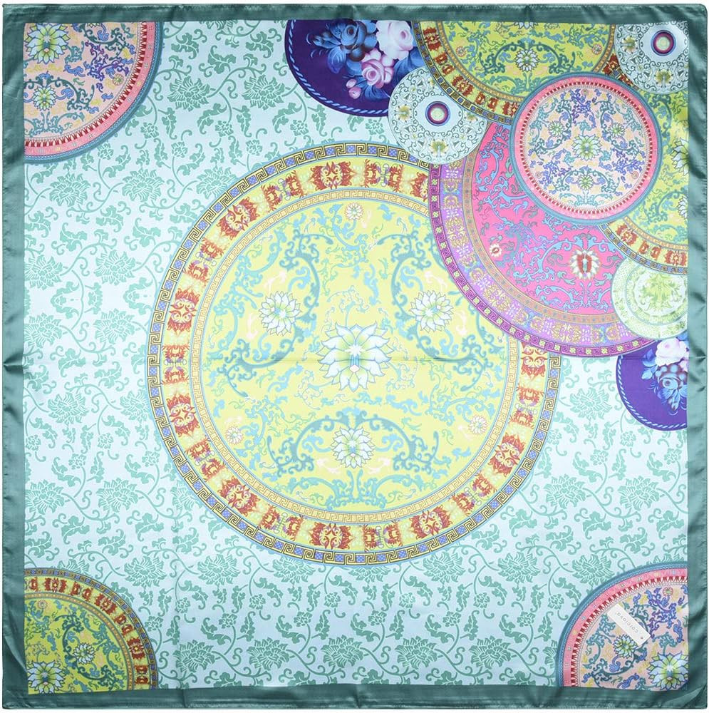 35 x 35 Women Square Stain Silk Like Head Scarf Hair Wrap Scarves Night Sleeping | Amazon (US)