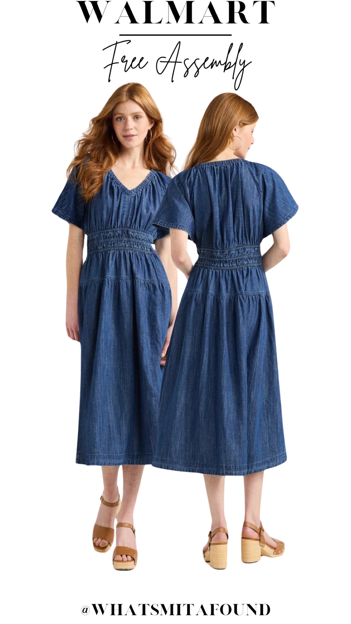 walmart free assembly denim dress whatsmitafound on LTK Front Silhouette With Puff Size:S (Buy Now) Heart dress parts-orderable-service-issues How to Wear a