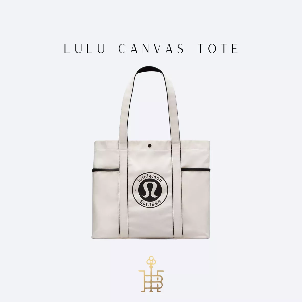 Lululemon Daily Multi-Pocket Canvas Tote Bag 20L Black/white