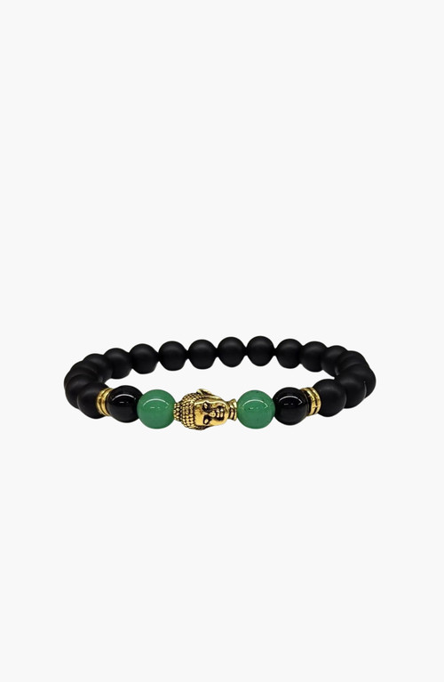 Humanist Beauty Buddha Obsidian Beaded Bracelet in Turquoise /Silver Tone at Nordstrom | Nordstrom