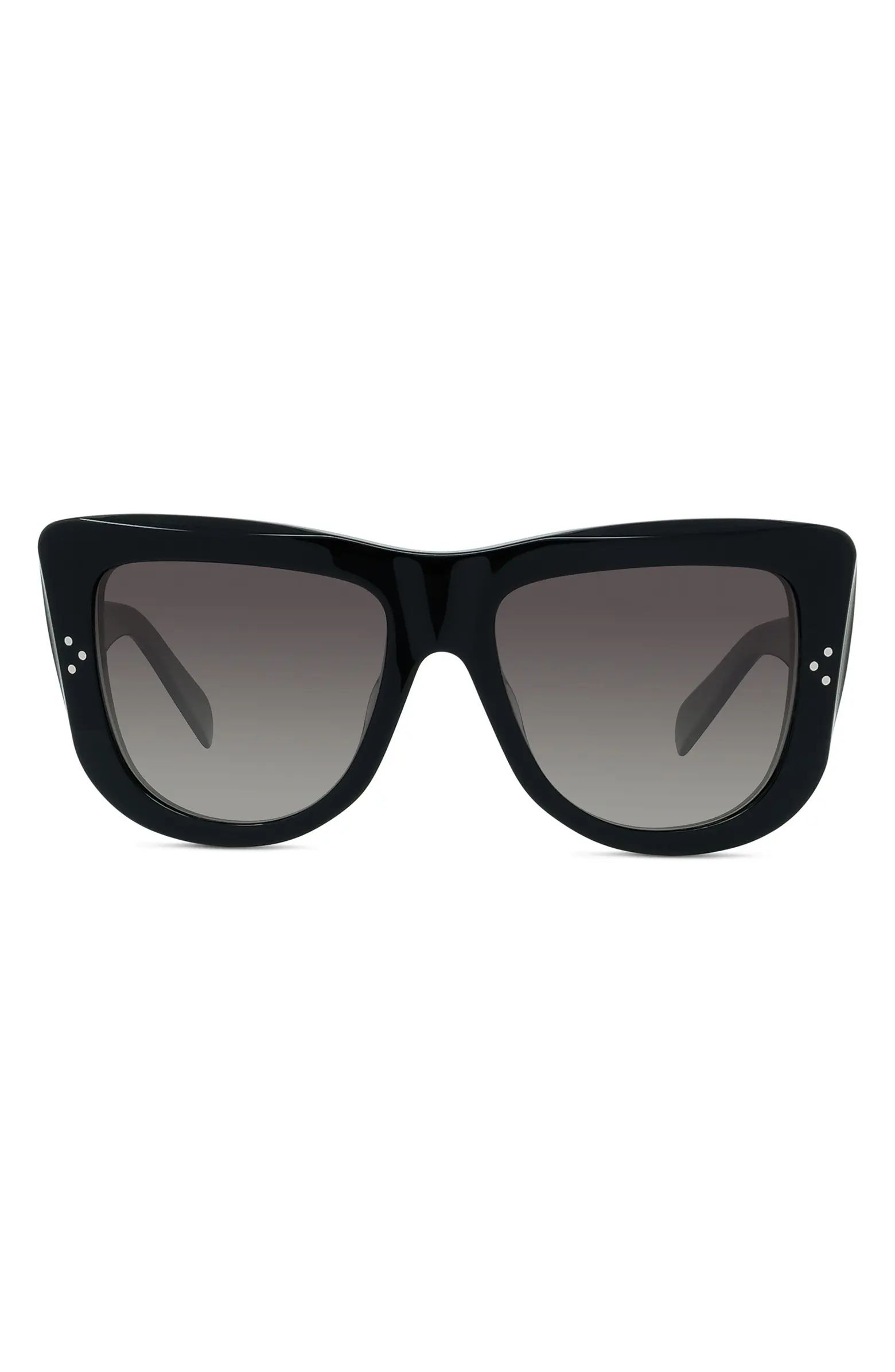 CELINE 57mm Polarized Flat Top Sunglasses | Nordstrom | Nordstrom