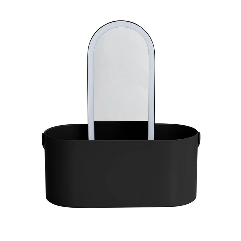 Thinkspace Beauty Storage Organizer with LED Mirror, Black | Walmart (US)