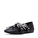 Madden Girl Women's Pearl Ballet Flat, Black/Black, 8.5 | Amazon (US)