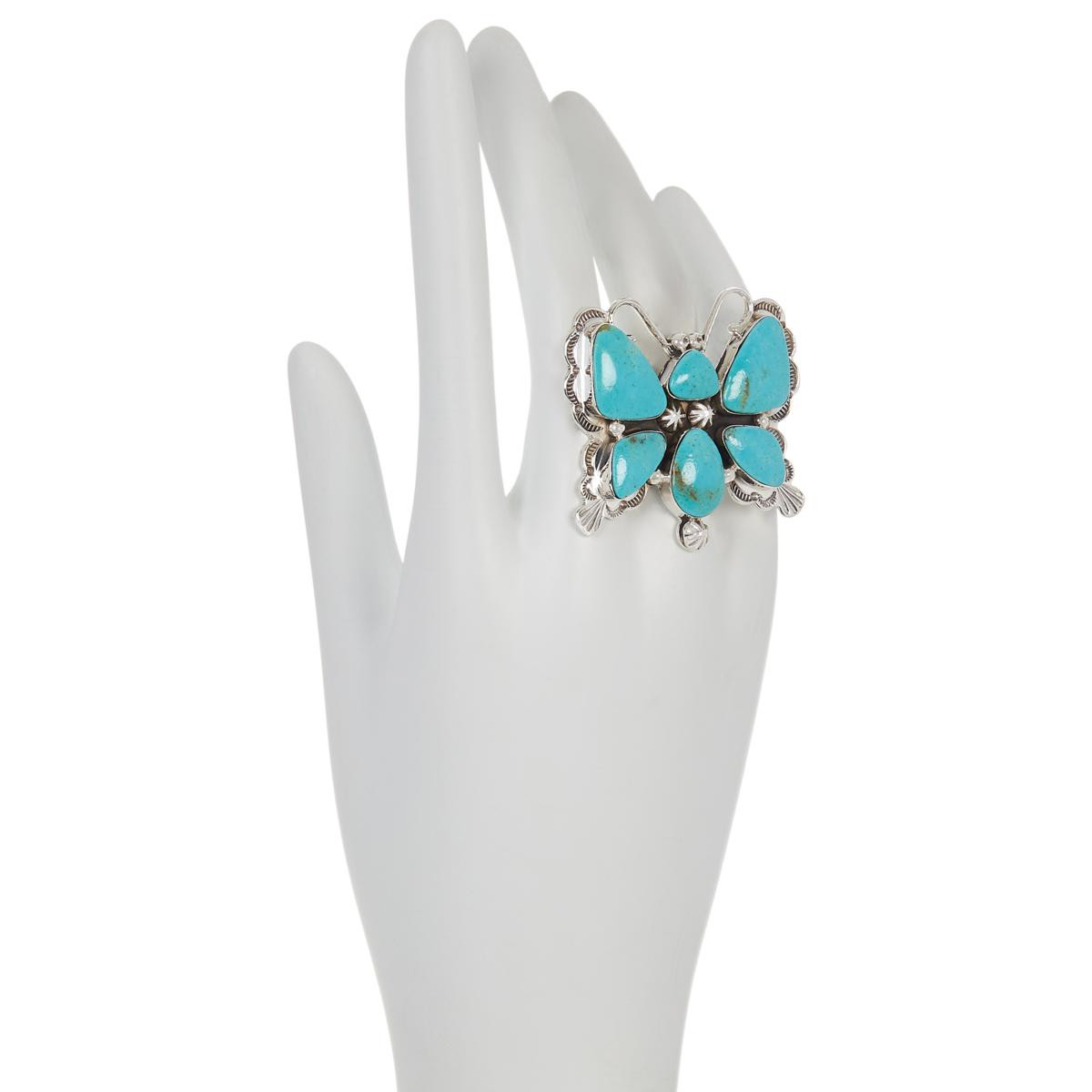 Chaco Canyon Sterling Silver Kingman Turquoise Butterfly Ring - 20485515 | HSN | HSN