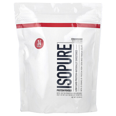 Isopure, Low Carb Protein Powder, Strawberry, 1 lb (454 g) | iHerb