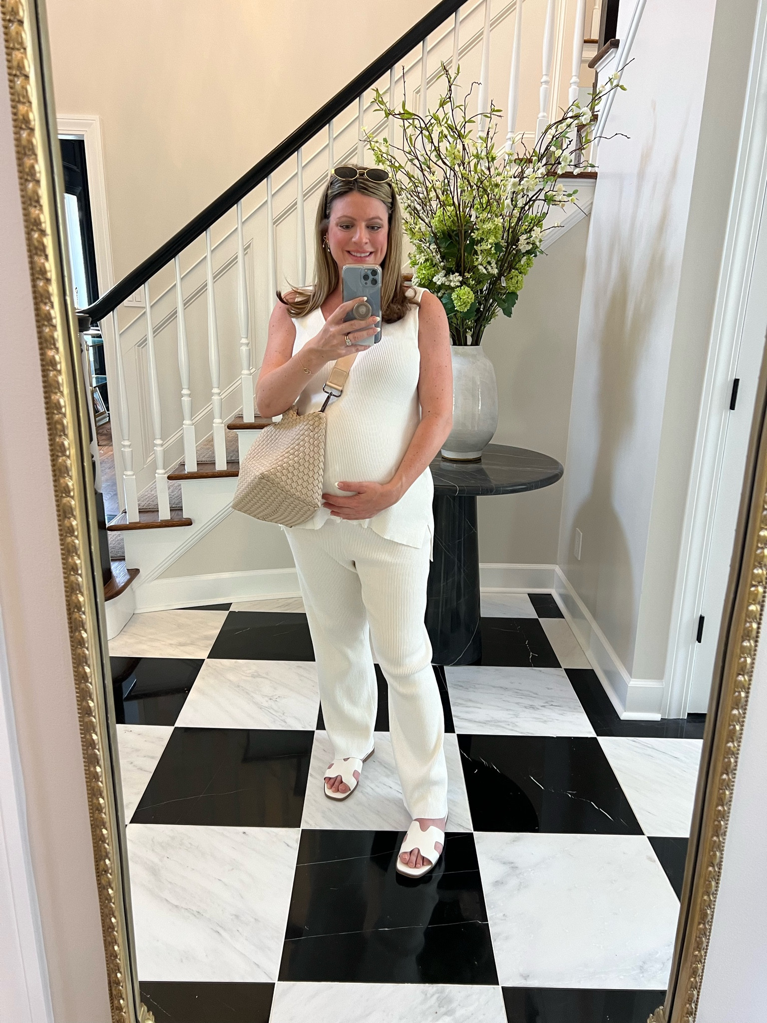 Beautiful maternity matching set that is so good for summer … knit material is so comfortable and flattering for pregnancy yet chic. 

Accessorized with my favorite everyday bag, sandals and shades.

#LTKFindsUnder100 #LTKBump #LTKItBag