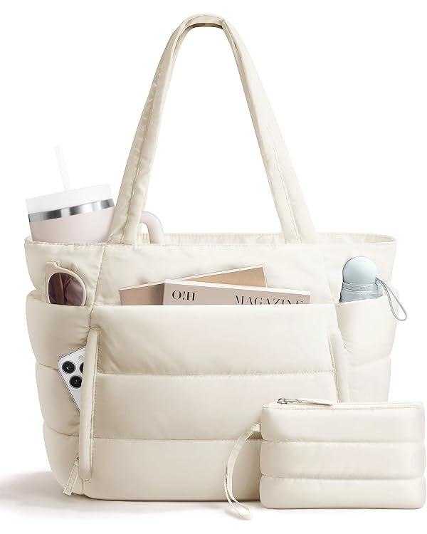Bagstellar Puffer Tote Bag for Women, Lightweight Puffy Work Handbag Teacher Nurse Quilted Should... | Amazon (US)