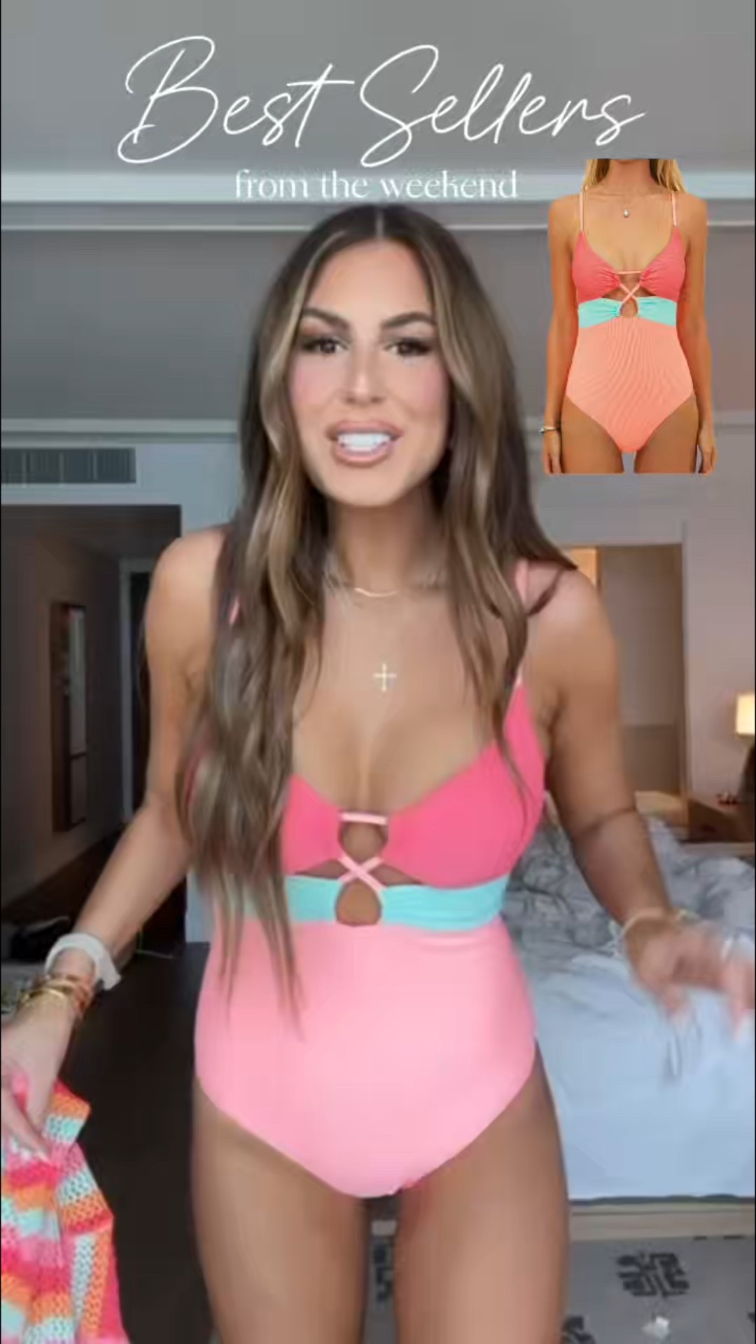 wearing a medium one piece 🩷