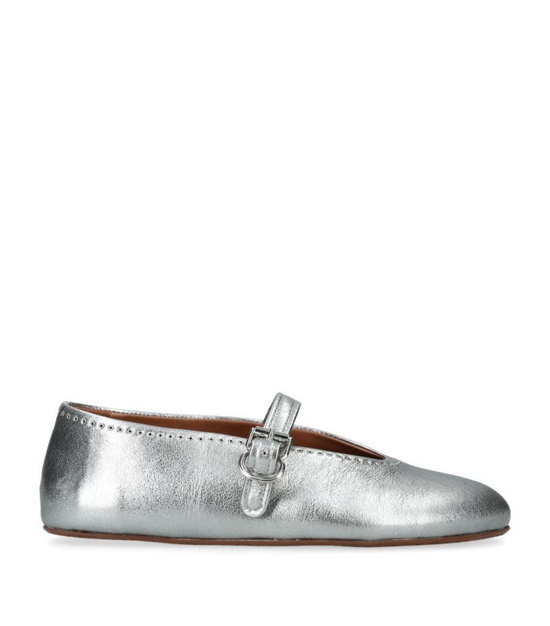 Alaïa Metallic Ballet Flats | Harrods