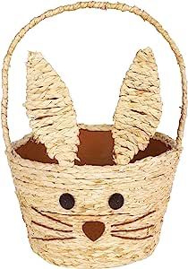 Juegoal Easter Bunny Woven Basket for Party Favors, Handmade Straw Wicker Easter Candy Eggs Baske... | Amazon (US)