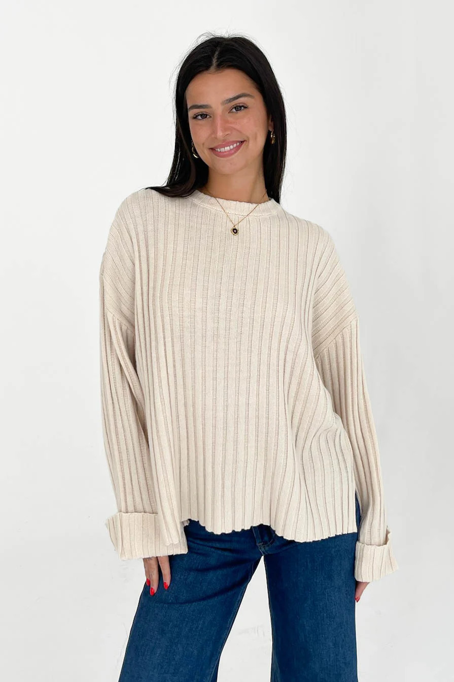 Avalon Sweater in Cream | Grey Bandit