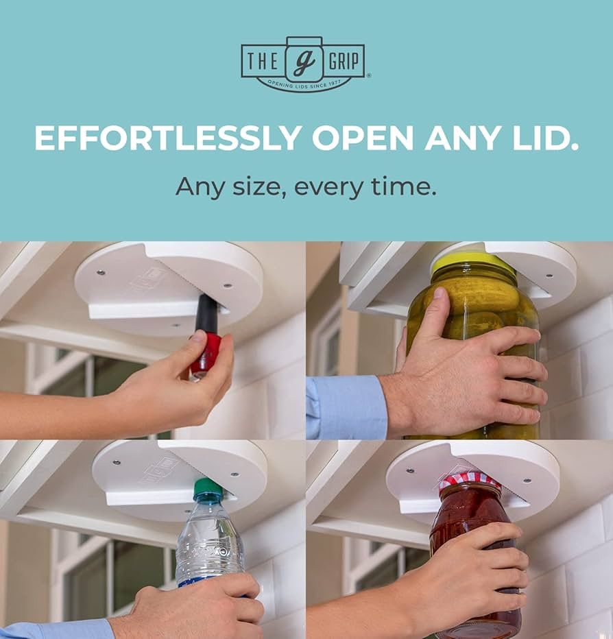 The Grip Jar Opener | Original Under Cabinet Jar Opener, Jar Lid & Bottle Opener, Made in USA, Ef... | Amazon (US)