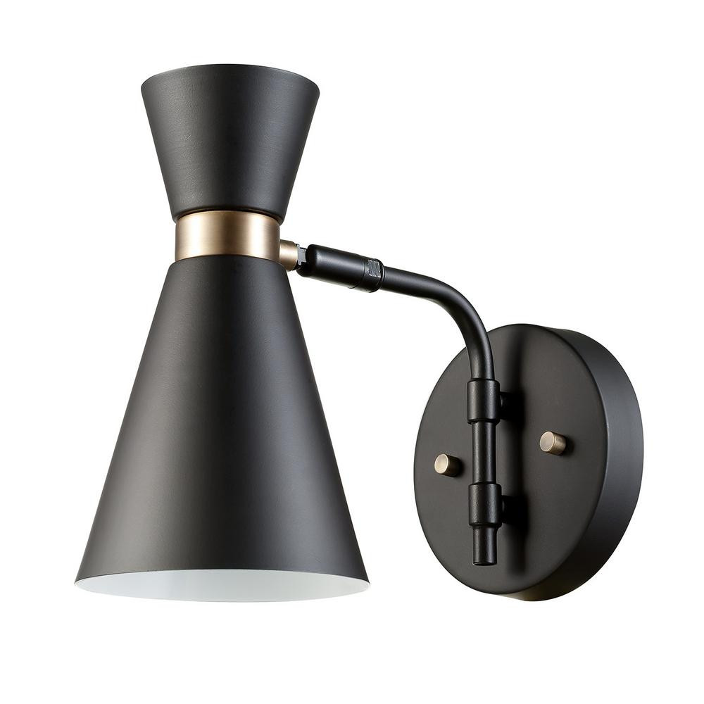 Globe Electric Belmont 1-Light Black Sconce | The Home Depot