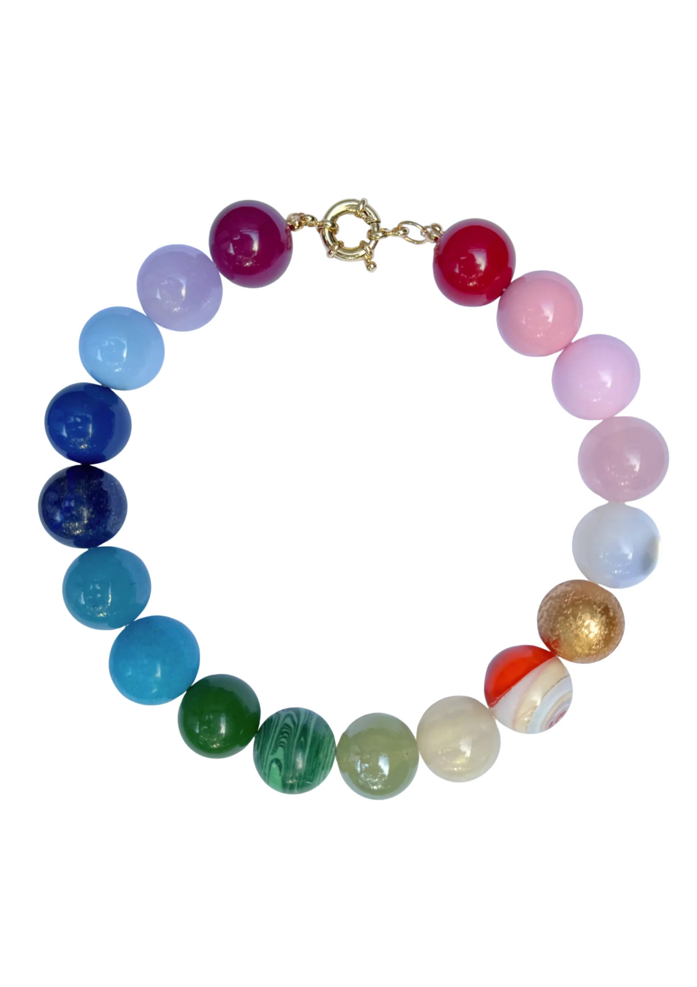 Gemstone and Bubblegum Bead Necklace | Nicola Bathie Jewelry