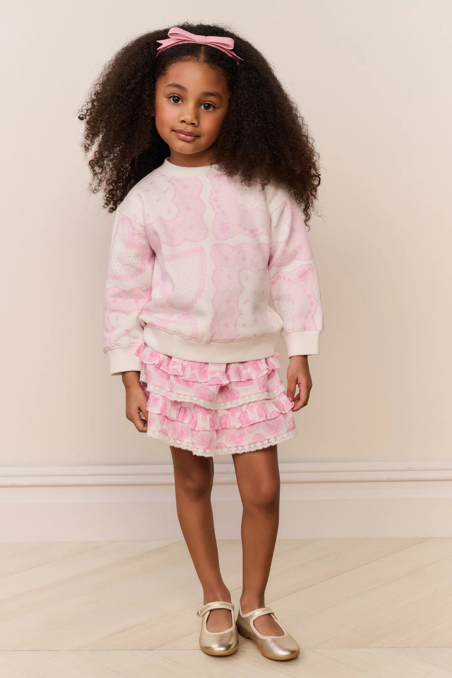 Little Girls Mini Leila Heart Print Pullover | LoveShackFancy