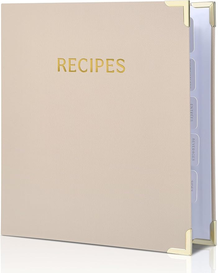 Aesthetic Recipe Binder with Waterproof Cover - The Perfect Recipe Book with Plastic Sleeves to W... | Amazon (US)