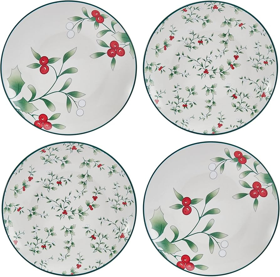 Pfaltzgraff Winterberry Holiday Set of 4 Assorted Appetizer Plates, 6 Inch, Multicolored | Amazon (US)