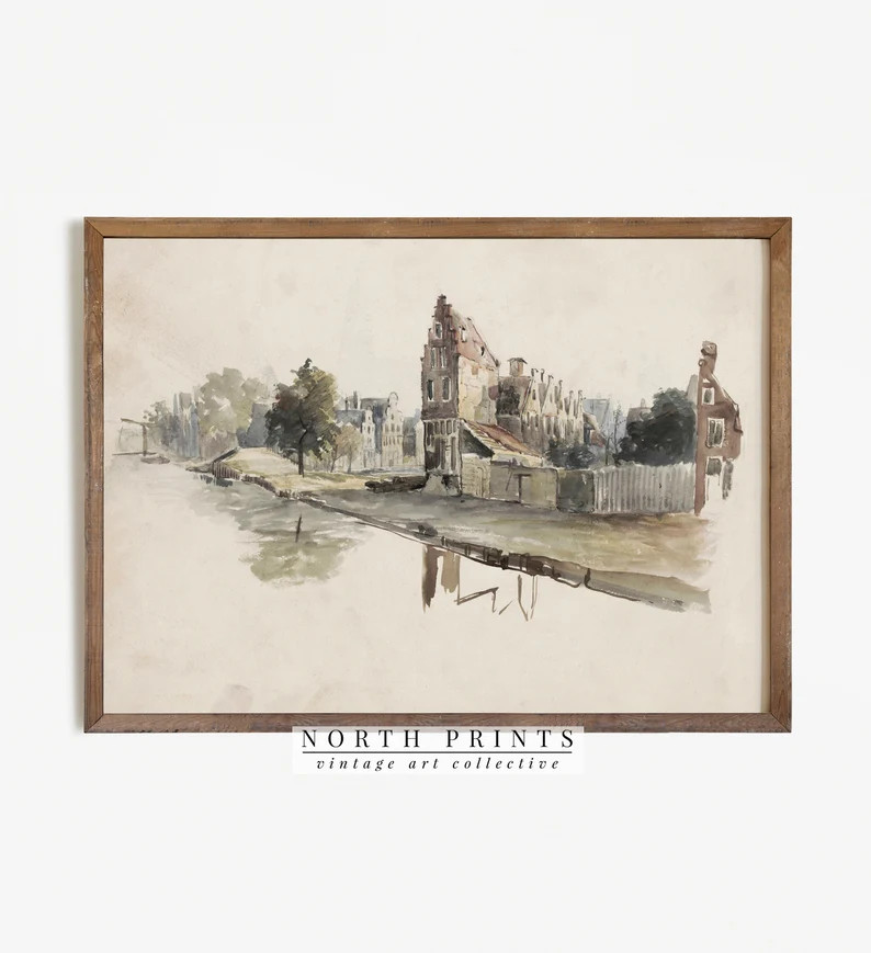 Antique Cityscape Wall Art Neutral Modern Farmhouse PRINTABLE Digital Download 1221 - Etsy | Etsy (US)