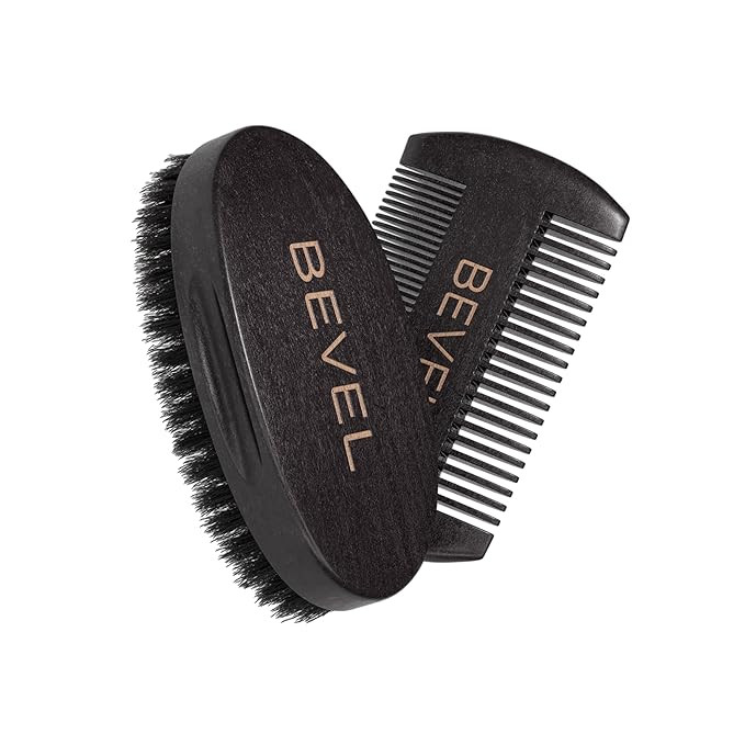 Bevel Premium 100% Boar Bristle Beard Brush & Deluxe Pearwood Comb Set for Men, Helps to Shape & ... | Amazon (US)