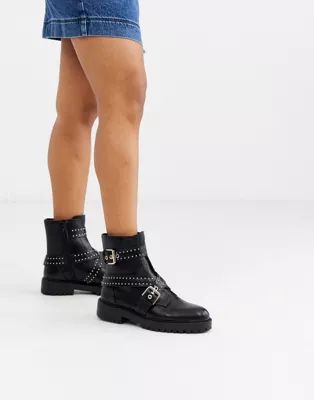 Pimkie studded boots in black | ASOS UK