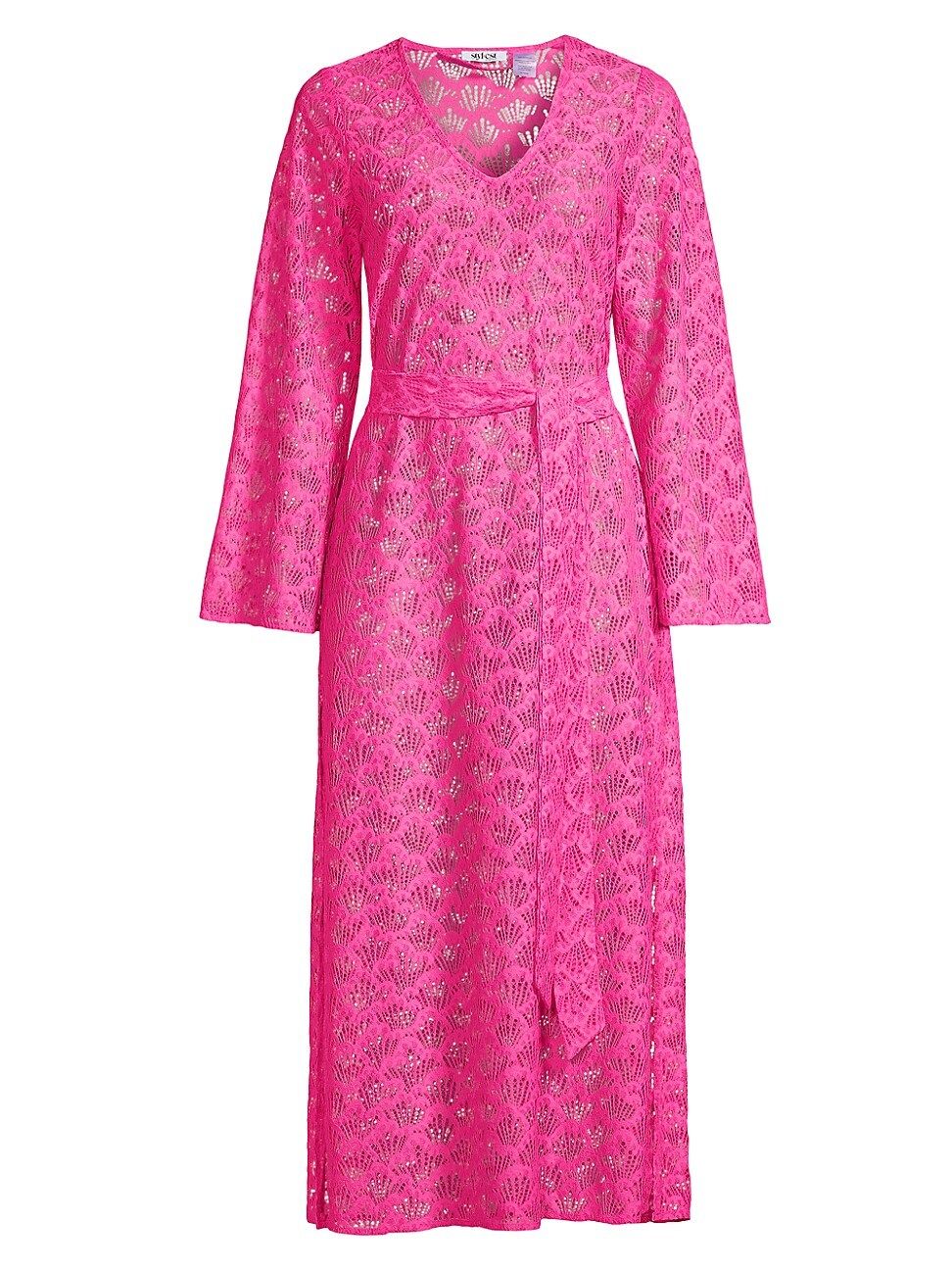 Women's Quick-Drying Lace Maxi Caftan - Ultra Pink - Size 18 - Ultra Pink - Size 18 | Saks Fifth Avenue