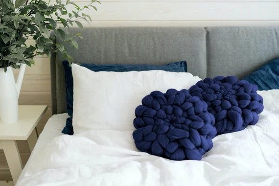 Set of 2 Throw Pillow Chunky Knit Decorative Pillow Accent | Etsy | Etsy (US)