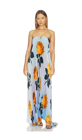 L'IDEE Black Tie Gown in Blue,Orange. - size 12/L | Revolve Clothing (Global)