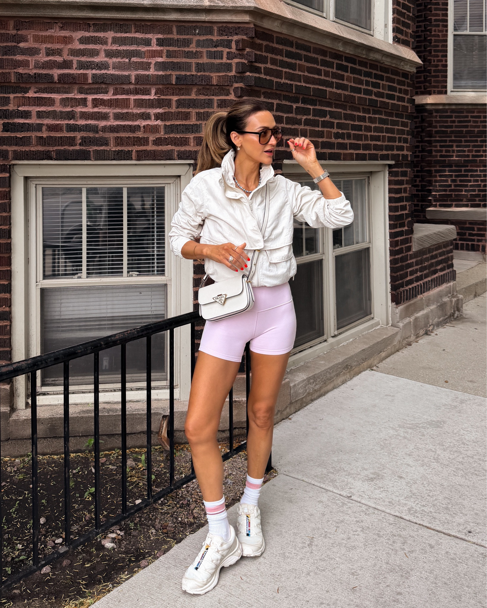 My outfit for our hot girl walk in Chi-Town 🧘🏼‍♀️ this set was perfect for summer and this color is sold out but I found an even better summer color!🙌🏽 wearing size 4 on everything!

#LTKootd #LTKActive #LTKselfcare