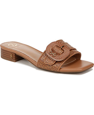 Sam and Libby Women's Kandie Buckle Block Heel Slide Sandals - Macy's | Macy's