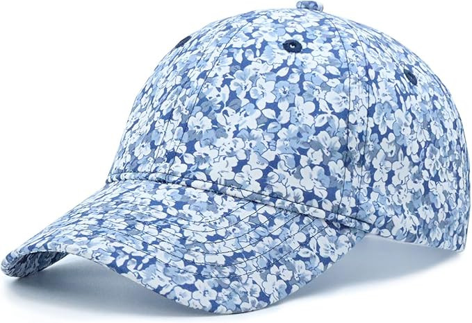 Floral Baseball Cap Cotton Dad Hat Adjustable Print Ball Cap for Women | Amazon (US)