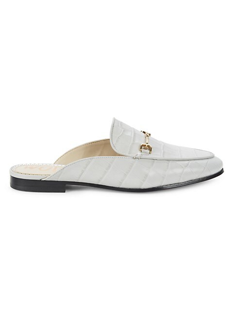 Linnie Alligator-Embossed Leather Mules | Saks Fifth Avenue OFF 5TH