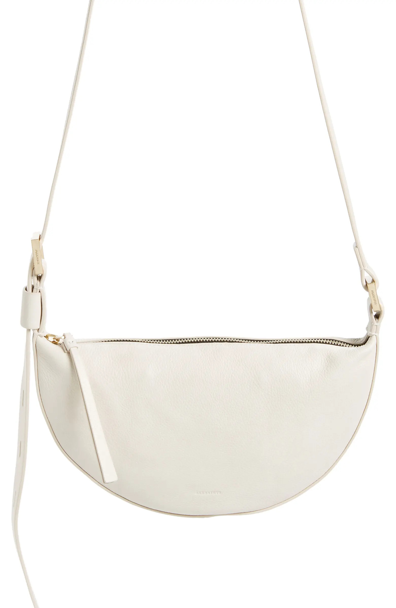AllSaints Half Moon Leather Crossbody Bag | Nordstrom | Nordstrom