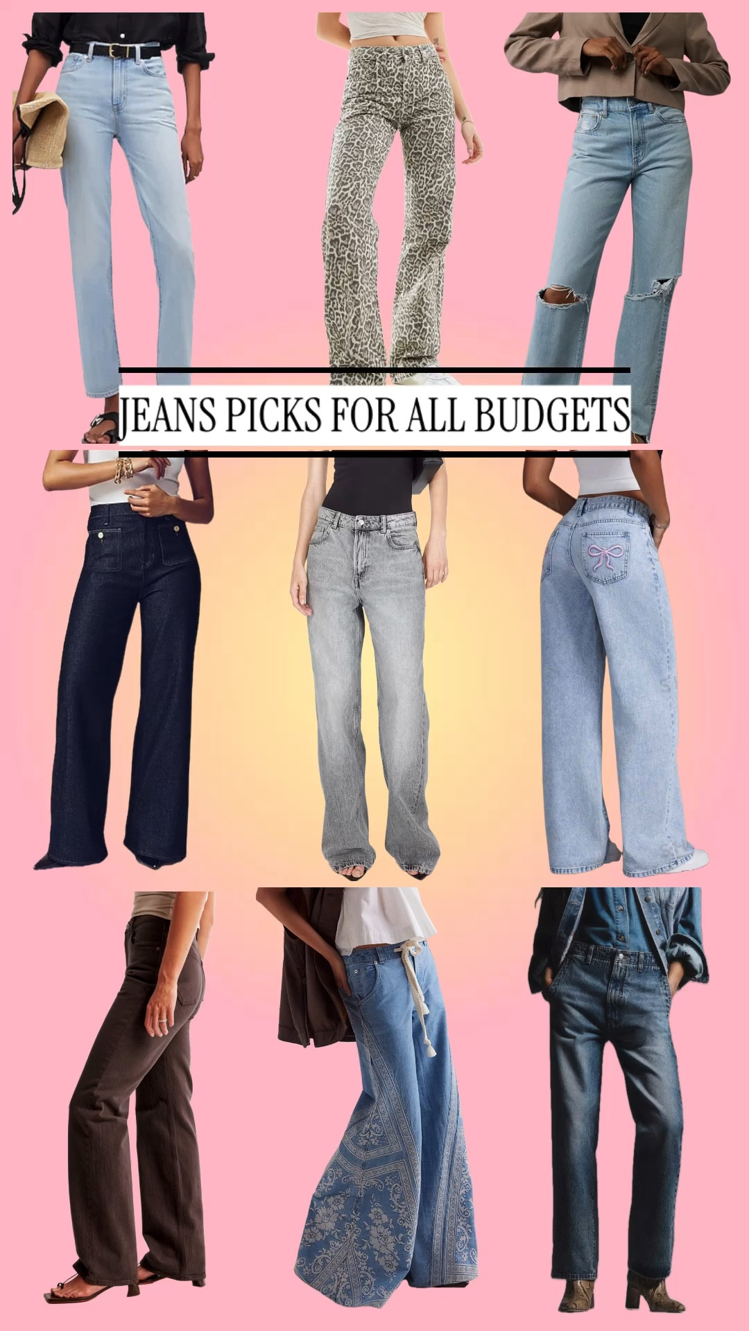JEANS PICKS FOR ALL BUDGETS 👖 

jeans, denim, best jeans, wide leg jeans, straight leg jeans, flare jeans

#LTKBacktoSchool 

#LTKStyleTip #LTKFindsUnder100
