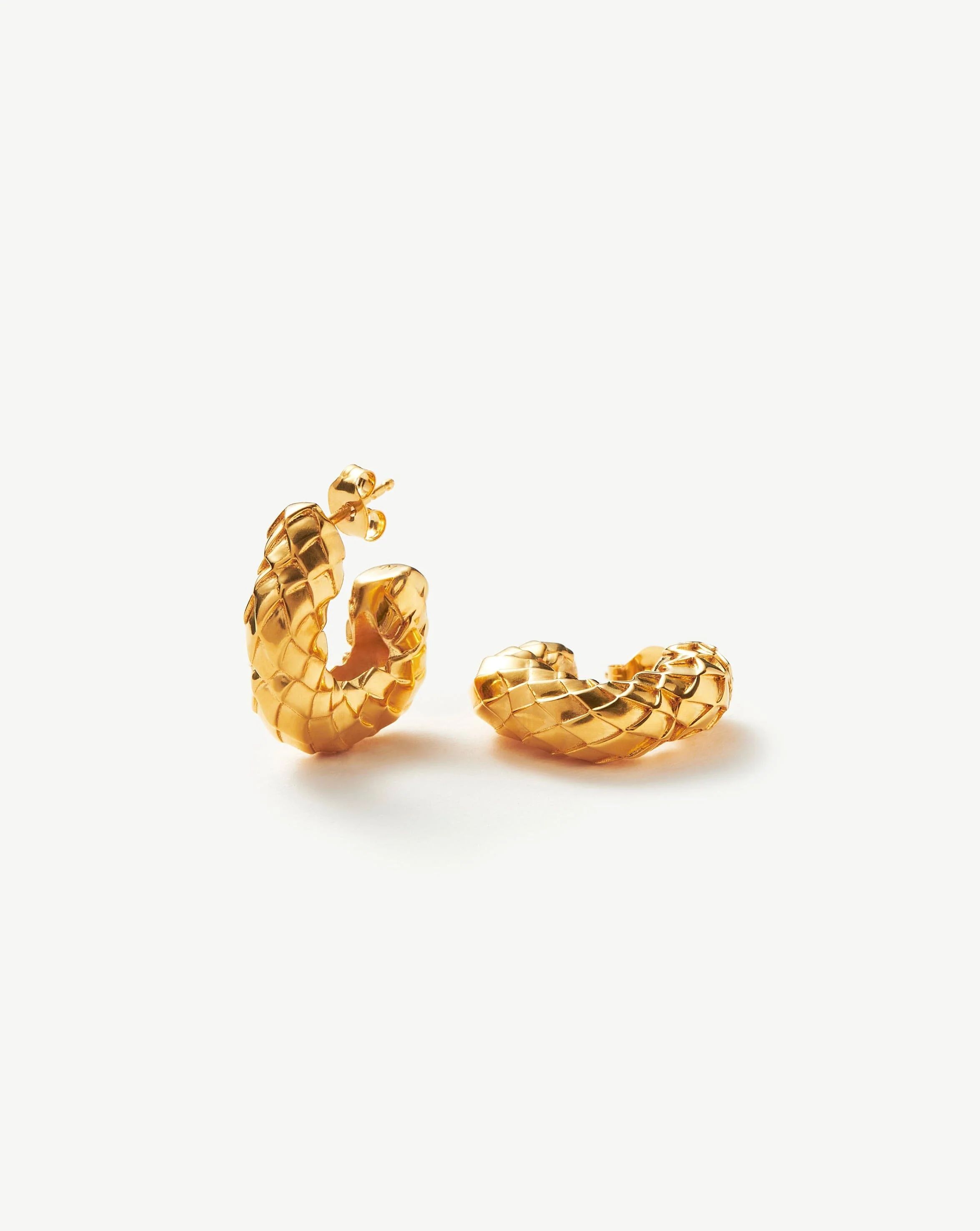 Medium Serpent Textured Chubby Hoop Earrings | 18ct Gold Plated | Missoma