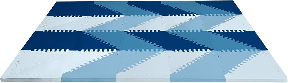 Skip Hop Baby Play Mat, Interlocking Foam Floor Tiles, 70" x 56", Playspot, Blue Ombre | Amazon (US)