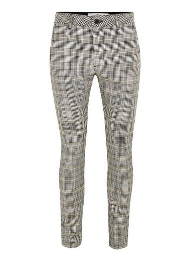 Mens Grey Black and White Check Stretch Skinny Chinos | Topman US