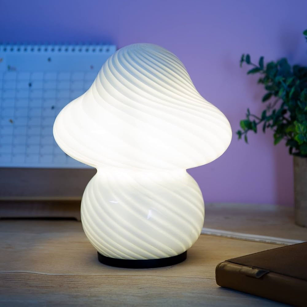COOSA Mushroom Lamp, Glass Bedside Table Lamp, Night Lamps, Cute Small Nightstand Desk lamp for H... | Amazon (US)