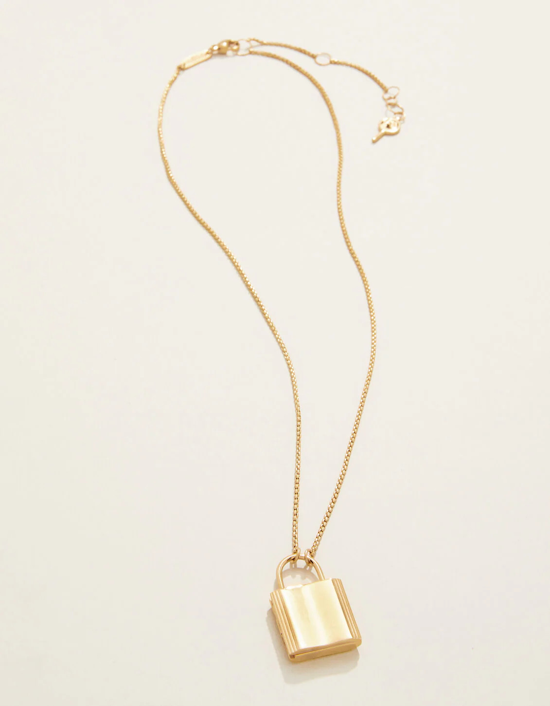 Mini Padlock Locket Necklace 18" Gold | Spartina 449