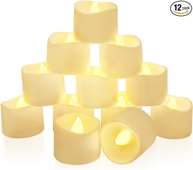 Homemory 12-Pack Timer Flameless Tea Lights Candles, LED Tealights Candles with 6H Timer Built-in... | Amazon (US)