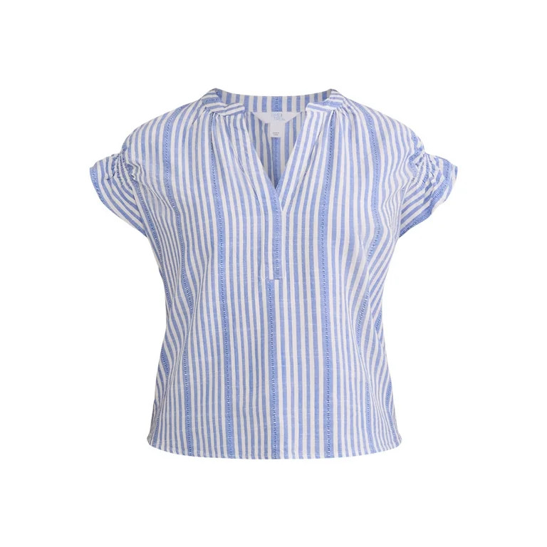 Time & Tru Women's Ruffle Collar Tank, Sizes XS-XXXL | Walmart (US)