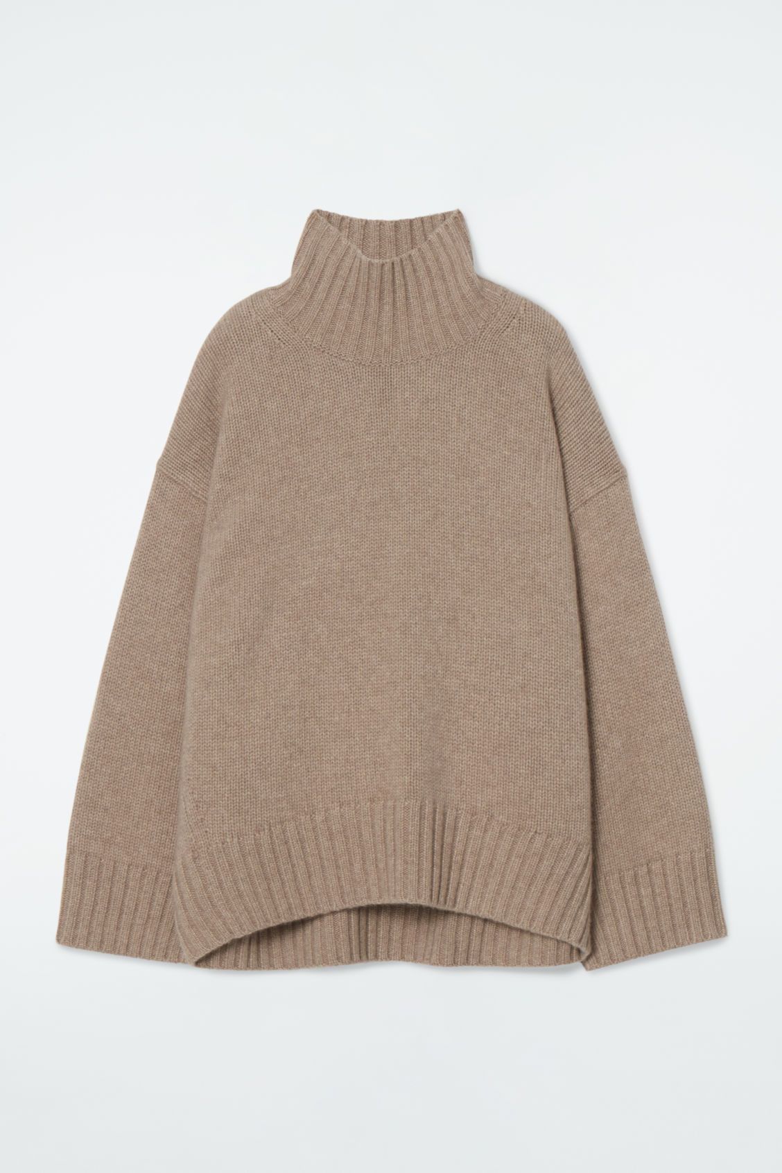 CHUNKY PURE CASHMERE TURTLENECK SWEATER - BEIGE - Sweatshirts - COS | COS (US)