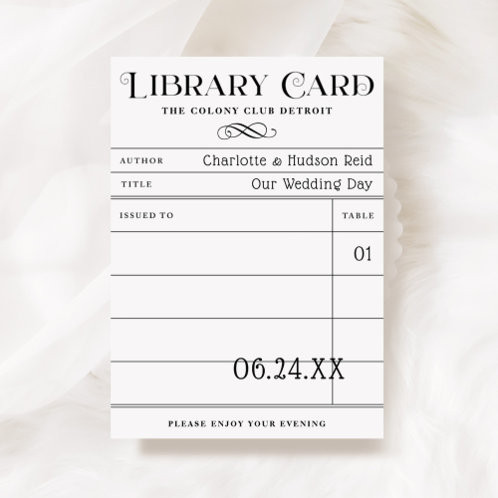 Vintage Library Book Card Wedding Escort Cards | Zazzle | Zazzle
